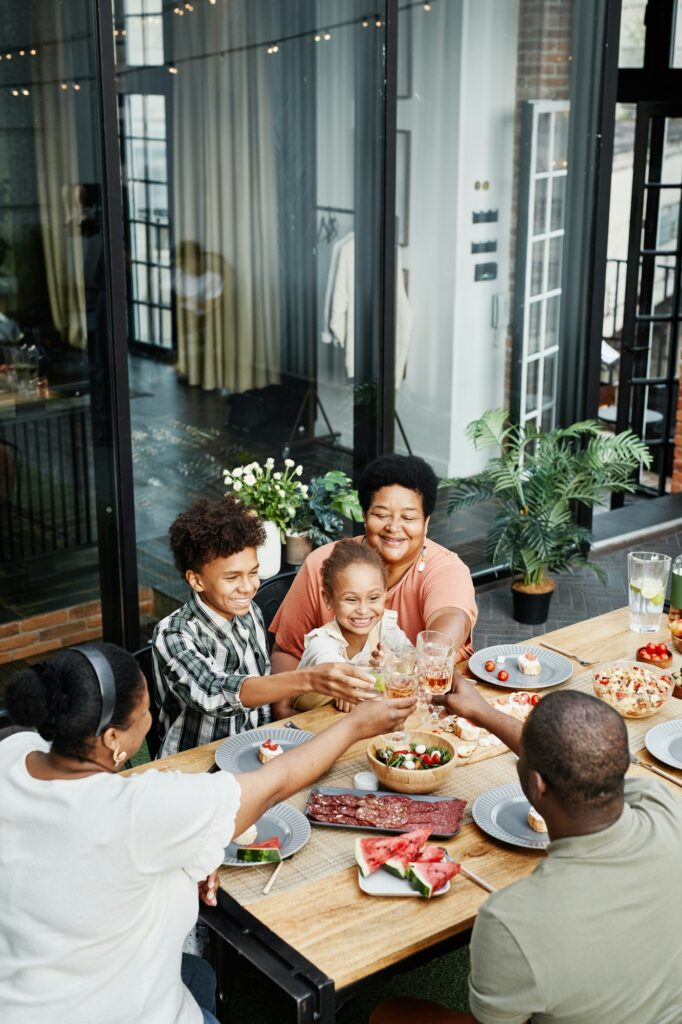 Happy Family Celebrating Outdoors